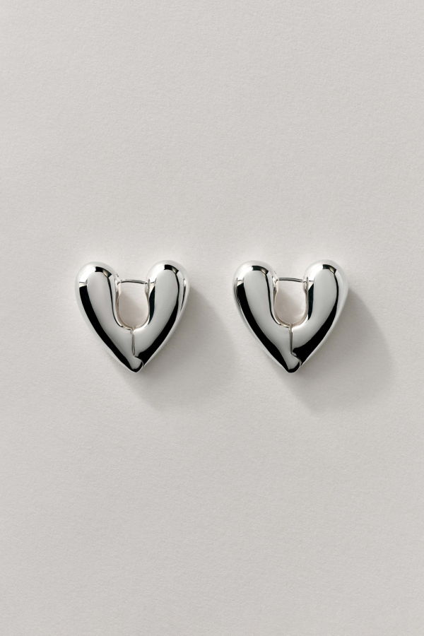 Annika Inez Heart Hoops - Gold/Silver