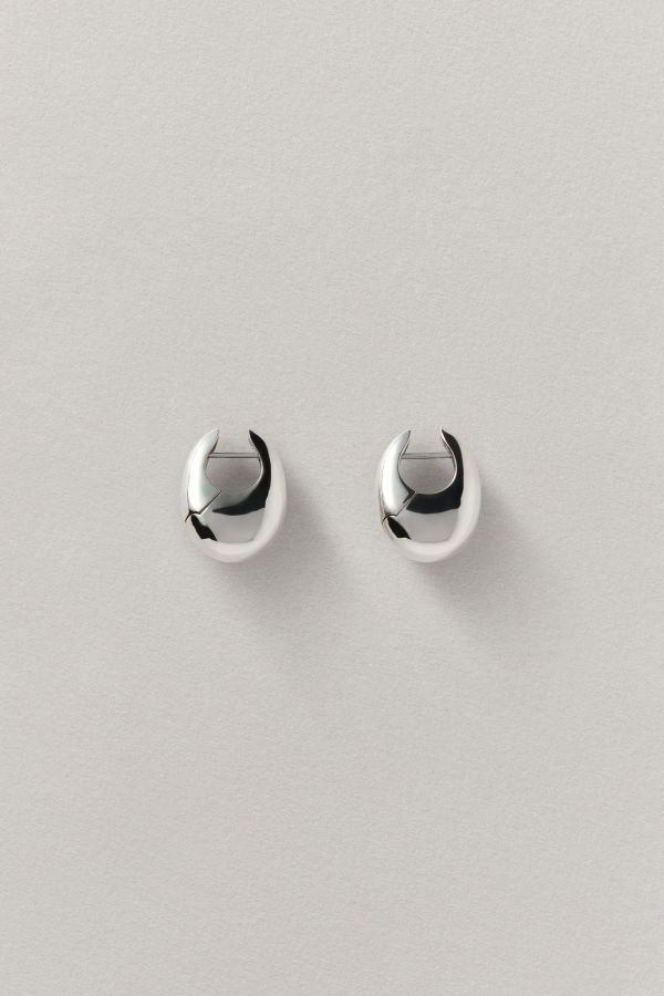Annika Inez Sloping Hinge Hoops - Gold/Silver