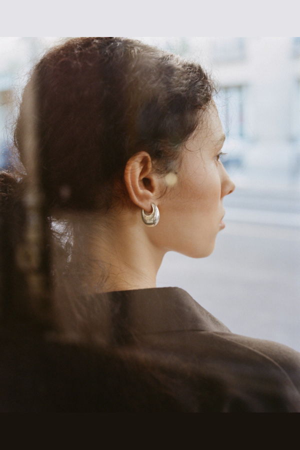 Annika Inez Sloping Hinge Hoops - Gold/Silver