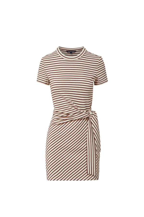 Veronica Beard Elvaris Wrap Mini Dress - Dove White/Raisin