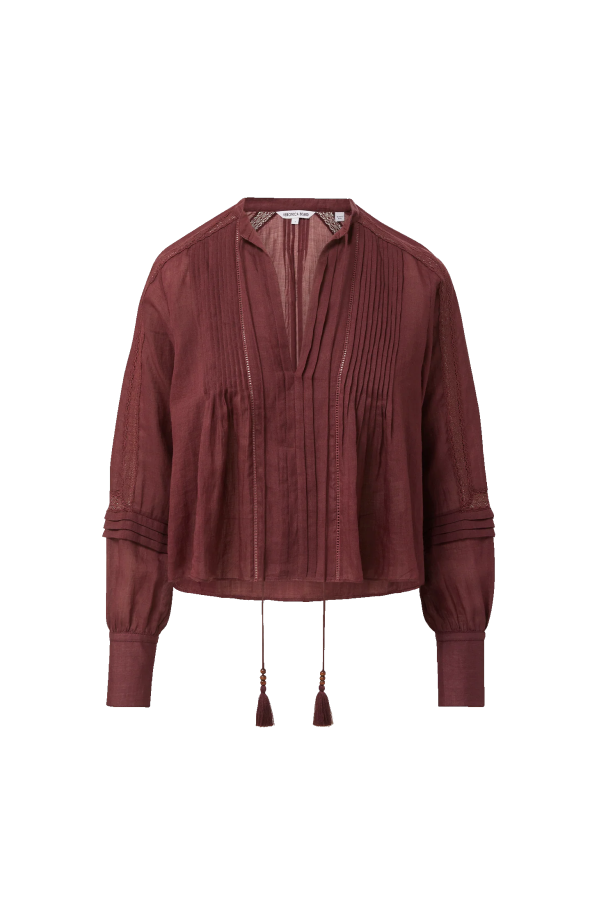 Veronica Beard Sawyer Blouse - Raisin