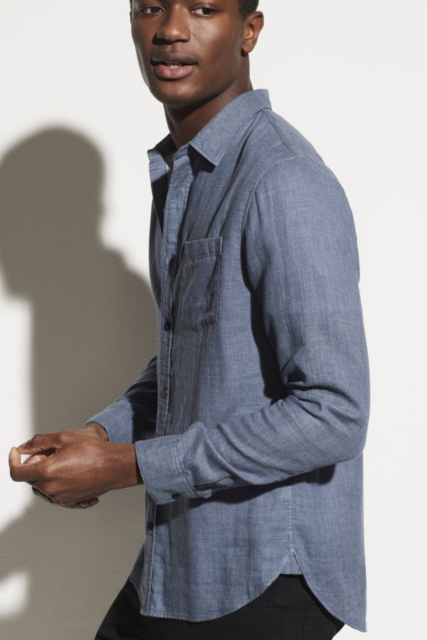 VINCE Double Face Long Sleeve Shirt