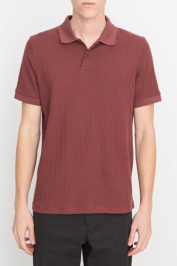 VINCE Drop-Needle Stripe Pima Cotton Polo Shirt