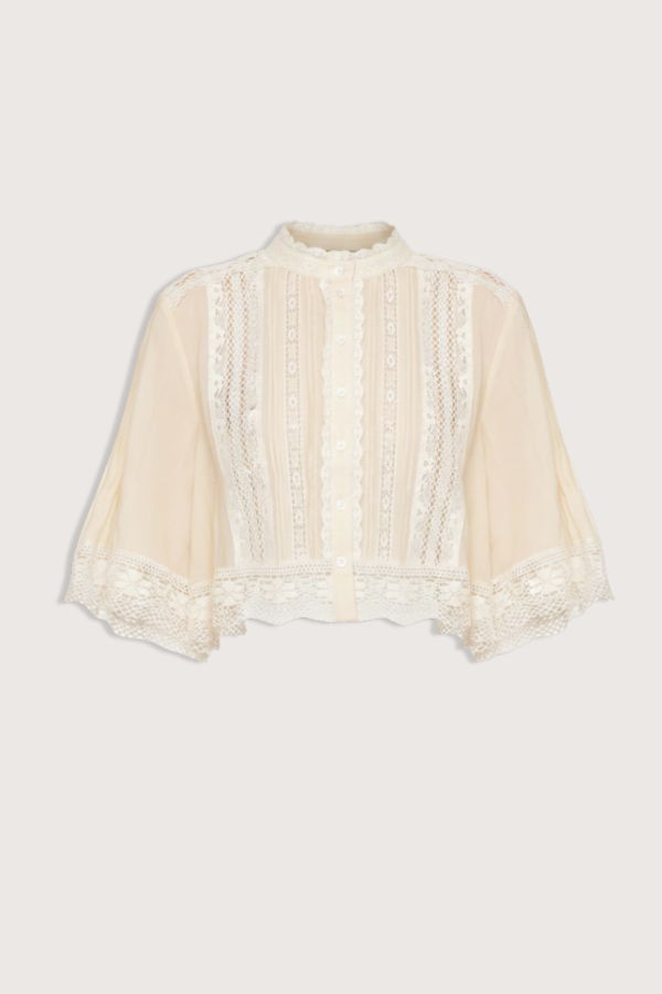 Sea NY Pippa Solid Short Sleeve Top - Cream
