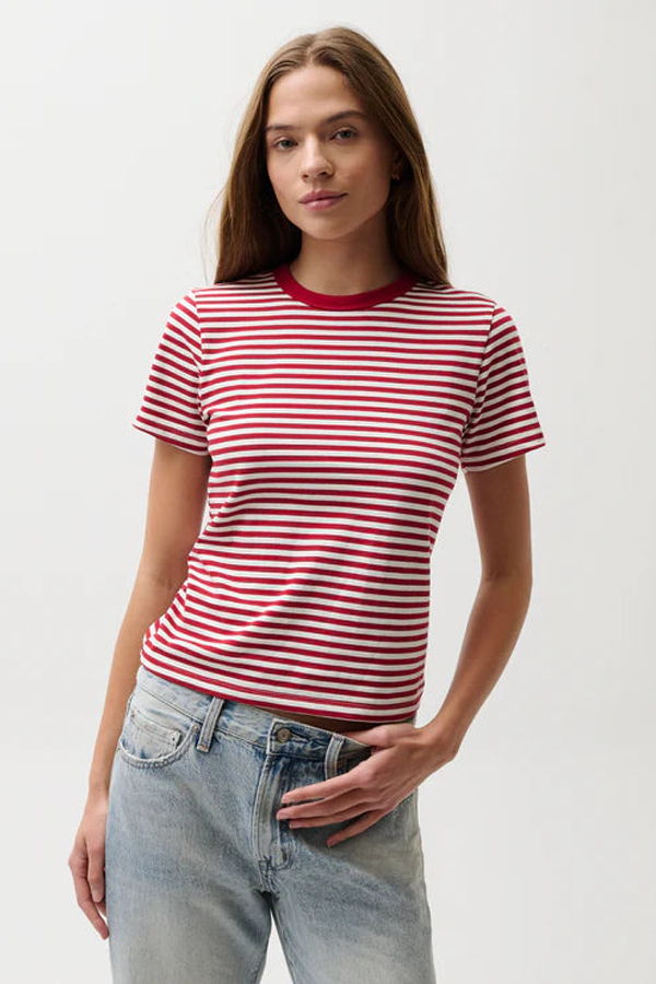 Pistola Alba Shrunken Tee - Racer Red Stripe