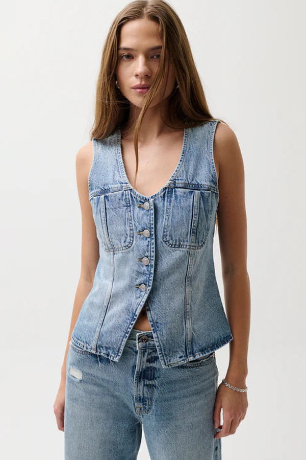 Pistola Gia Denim Vest - Hazy Blue