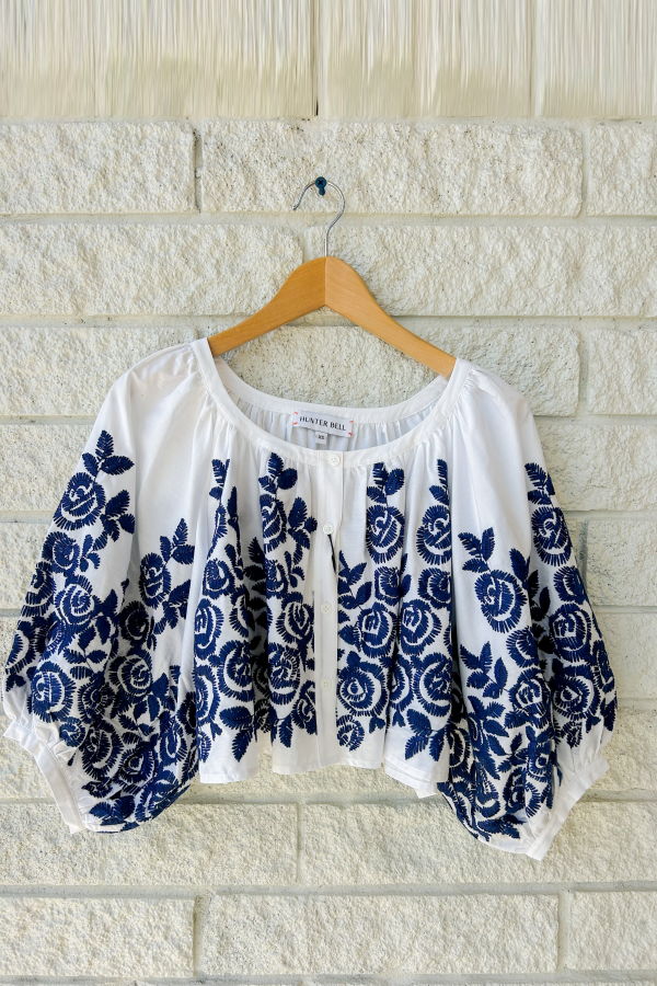 Hunter Bell Marie Top - White Rose Fence