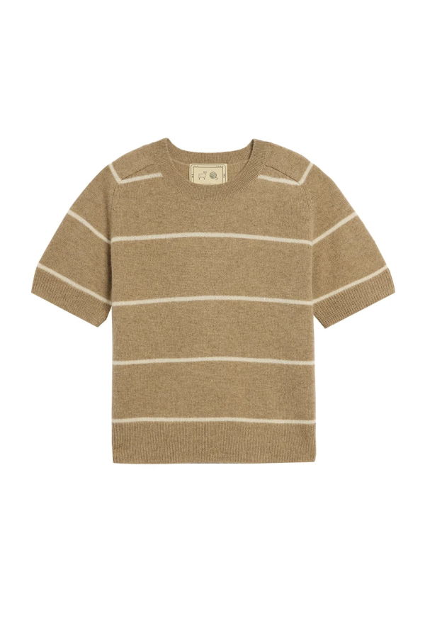 demylee Krysta Stripe Knit - Fawn / Ivory