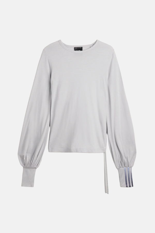 Y-3 Wool Cinched Drape Long Sleeve Tee
