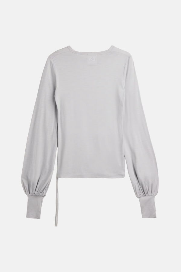 Y-3 Wool Cinched Drape Long Sleeve Tee