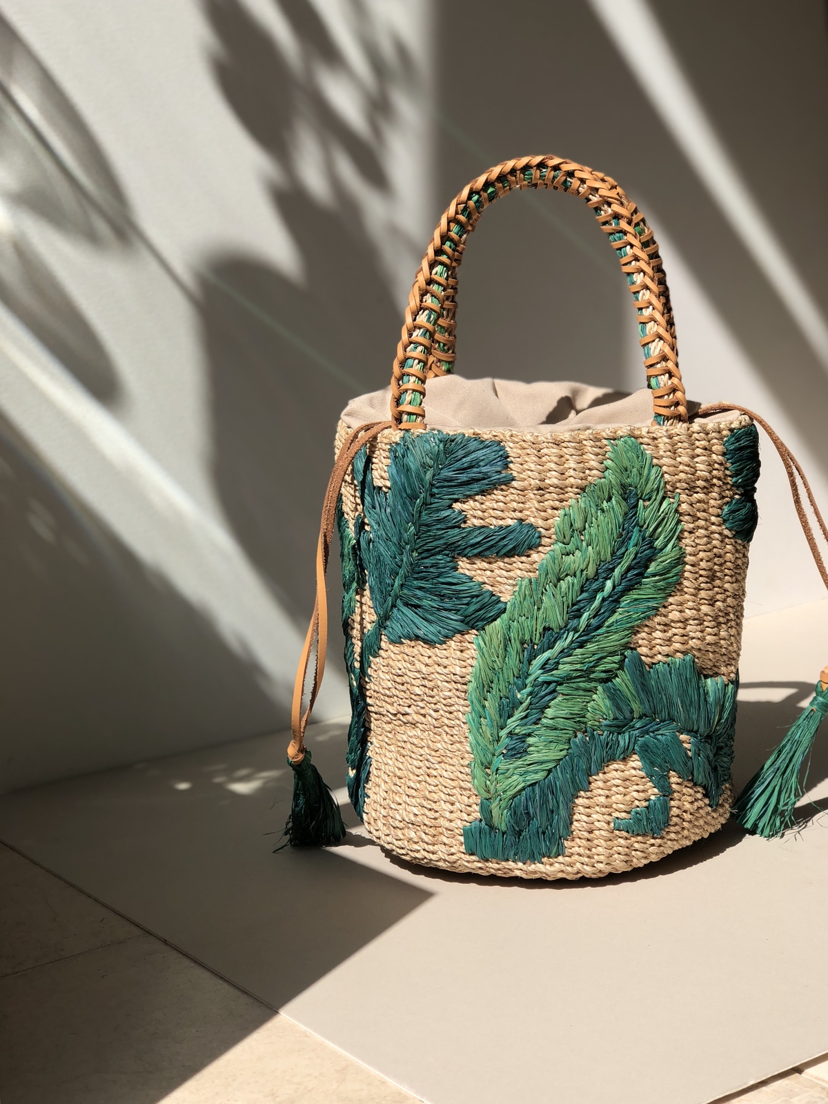Aranaz Nana Woven Abaca Bucket Bag | Garmentory