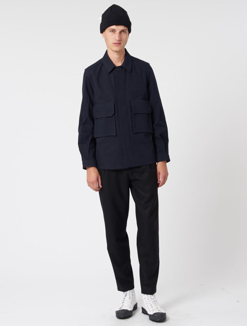 Studio Nicholson 2 Pocket Field Jacket - Navy | Garmentory