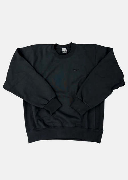 Stüssy x Nike Stone Washed Fleece Crewneck Sweatshirt - Black Grey