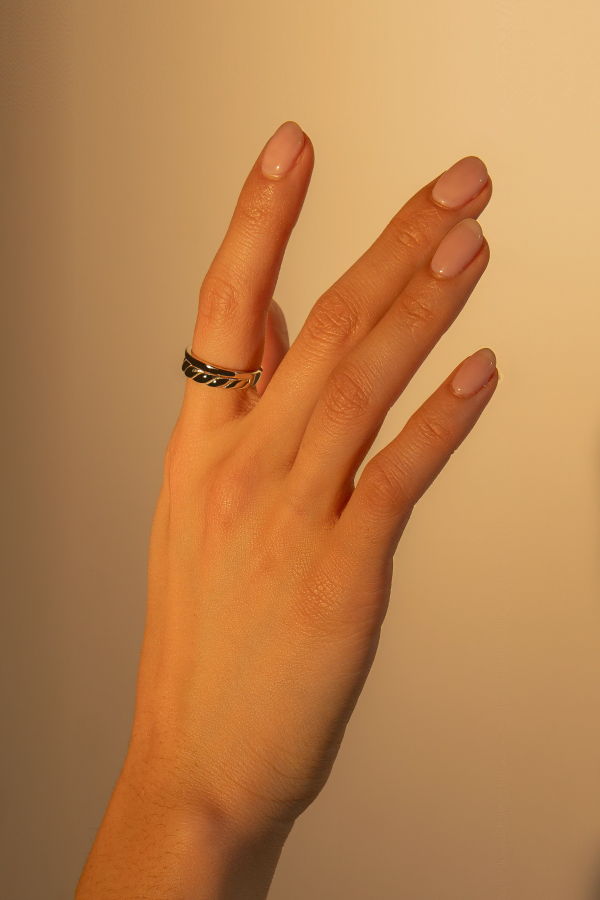Milk & Rose Braid Adjustable Ring