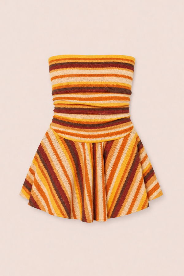 Carmen Says Sunlight Striped Knit Mini Dress