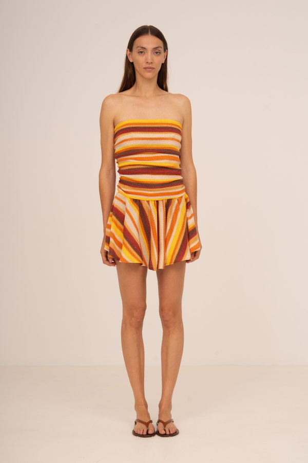 Carmen Says Sunlight Striped Knit Mini Dress