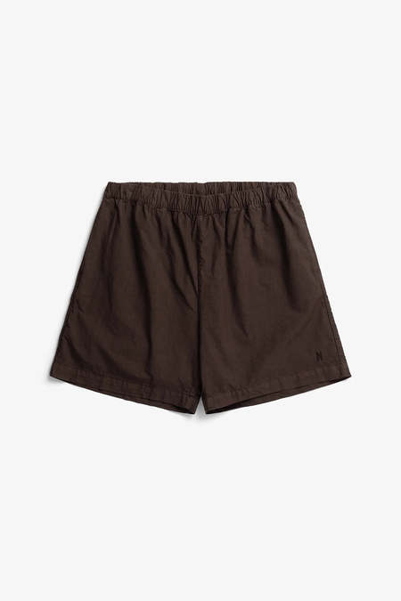 Auralee Wool Kid Mohair Hop Sack Shorts - Burgundy | Garmentory