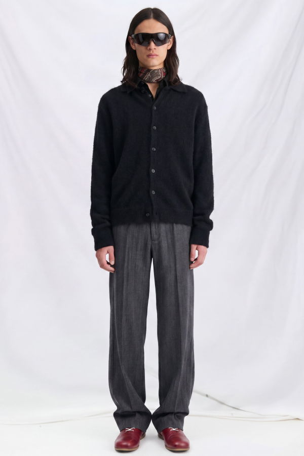 Our Legacy Black Fuzzy Alpaca Evening Polo