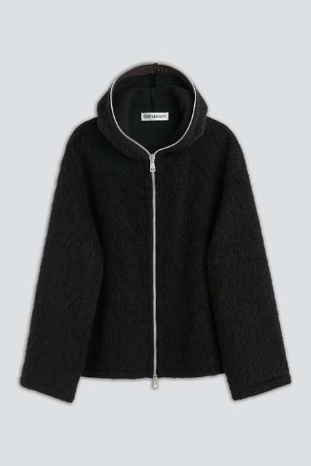 Our Legacy Fuzzy Mohpaca Needle Drop Raglan - Navy | Garmentory