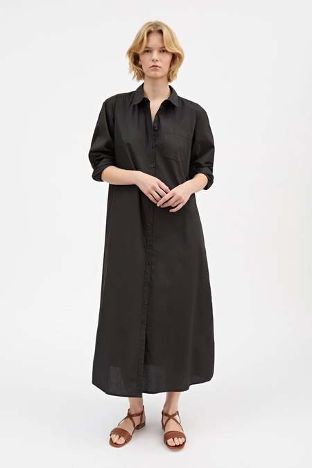 skall studio anjali cotton midi dress Skall Studio Anjali Short-Sleeve Lace-Detail Dress - Black