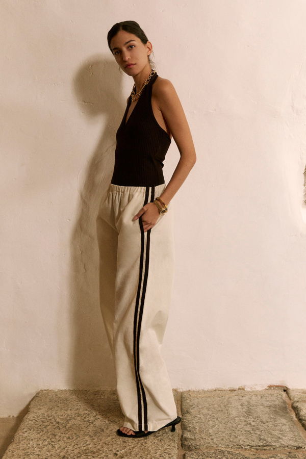 Citizens of Humanity Aurora Track Pant - Cream Stripe
