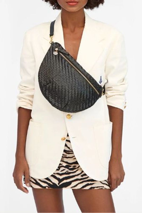 Clare V. Grande Fanny Woven Zig Zag Bag