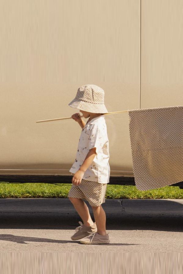 KIDS Rylee + Cru Bucket Hat - Ochre Check
