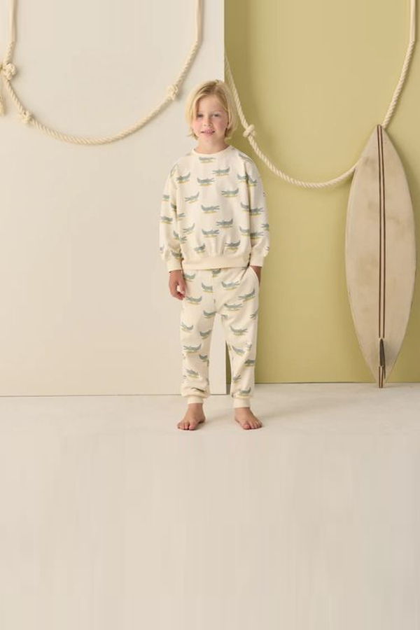 KIDS Rylee + Cru Relaxed Sweatshirt Alligators - Natural