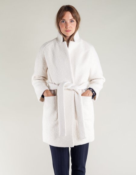 Ganni Fenn Wrap Coat - Egret | Garmentory Ganni Fenn Wrap Coat - Egret | Garmentory