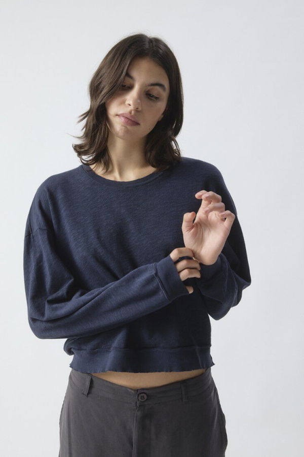 American Vintage Sonoma Long Sleeve Tee - Navy Blue
