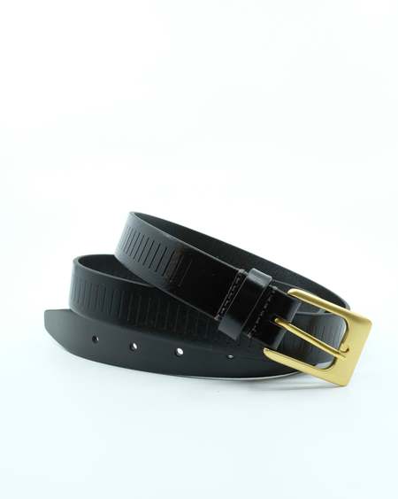 Our Legacy Flowers On Leather 2CM Belt - Black | Garmentory