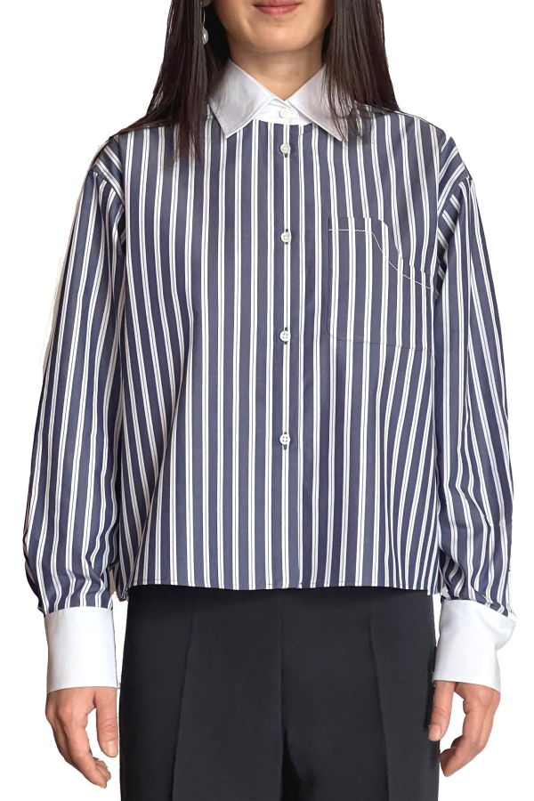CUANTICO Milano Stripe Shirt - Regimental Stripes Blue