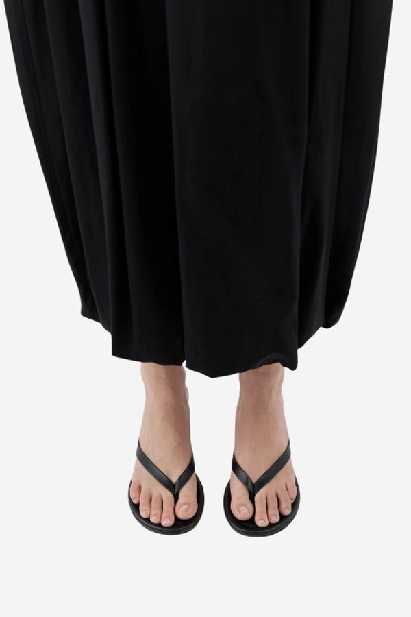 St. Agni Thong Wedge Sandals - Black