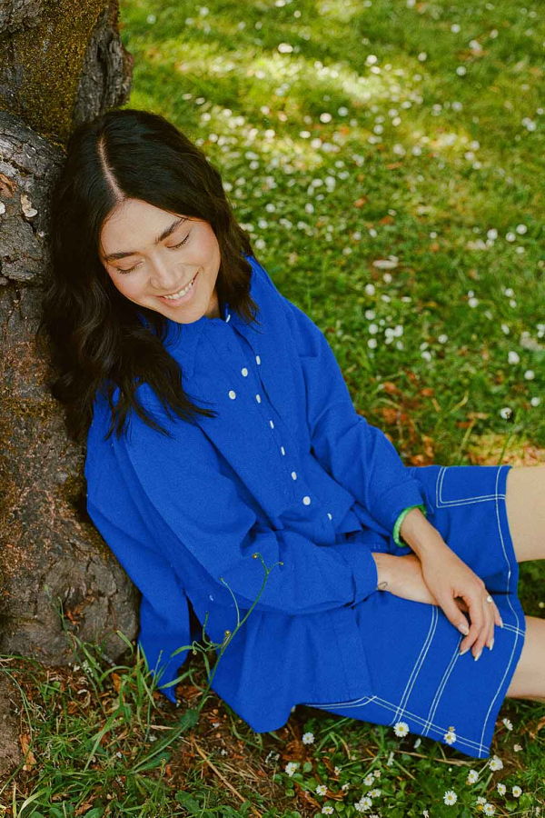 Noble Collared Shirt - Cobalt