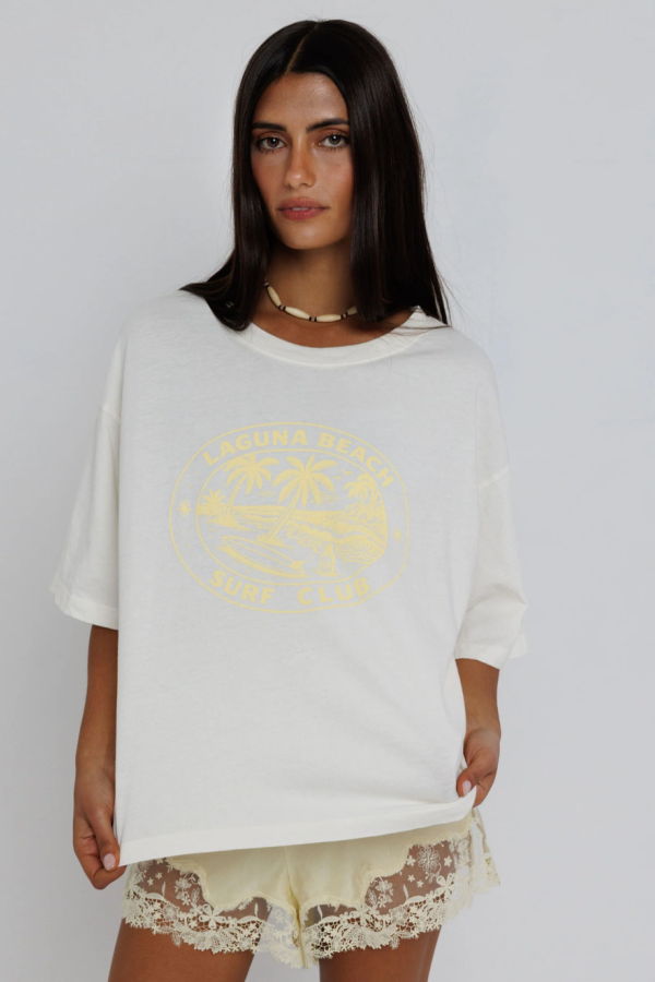 Sunny Somewhere Boyfriend Tee - White