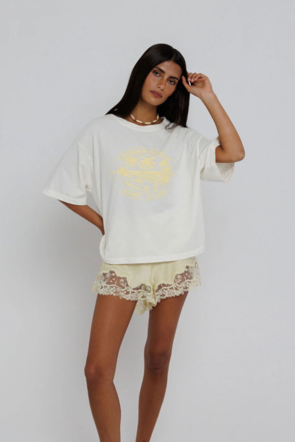 Sunny Somewhere Boyfriend Tee - White