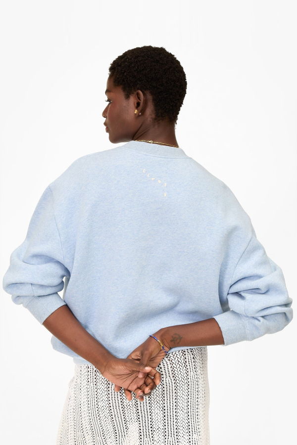 Clare V. Liberez Les Sardines Sweatshirt - Heather Blue