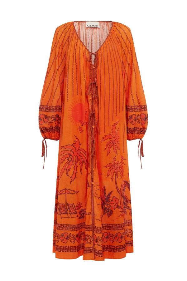 ALÉMAIS Boathouse Shirtdress - Orange