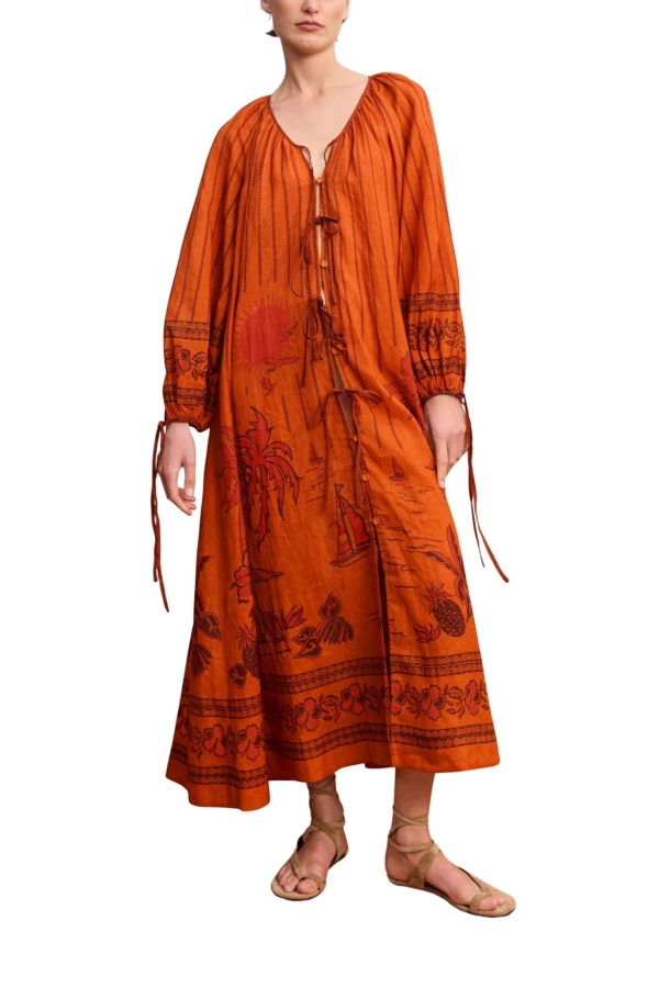 ALÉMAIS Boathouse Shirtdress - Orange