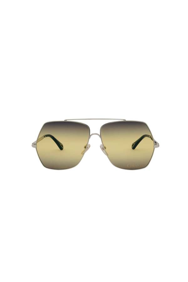 Chlo Aly Sunglasses - Silver/Gradient Green