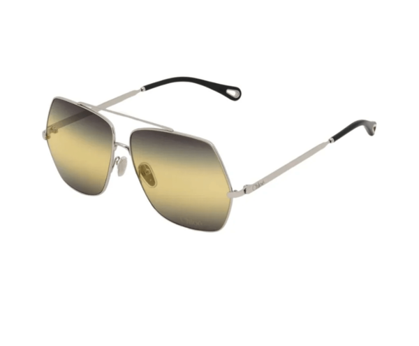 Chlo Aly Sunglasses - Silver/Gradient Green