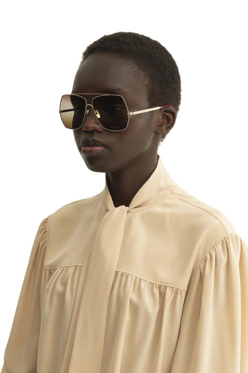 Chlo Aly Sunglasses - Gold/Gradient Brown