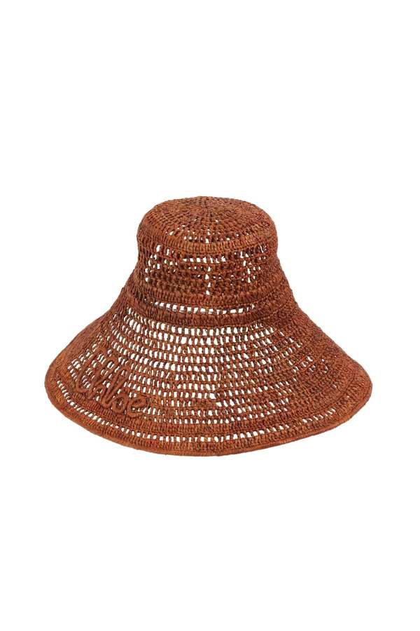 Chlo Capeline Raffia Hat - Clay Brown