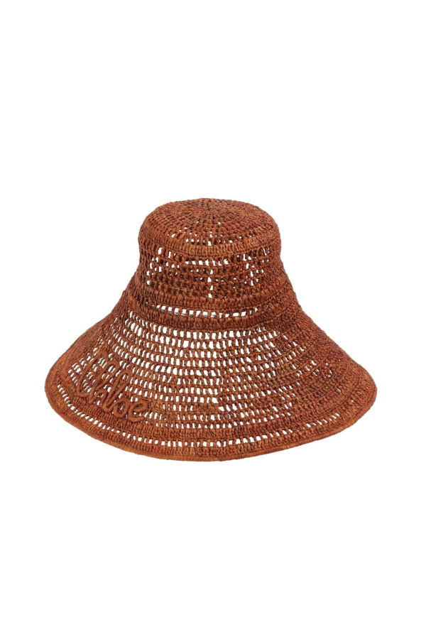 Chloé Capeline Raffia Hat - Clay Brown