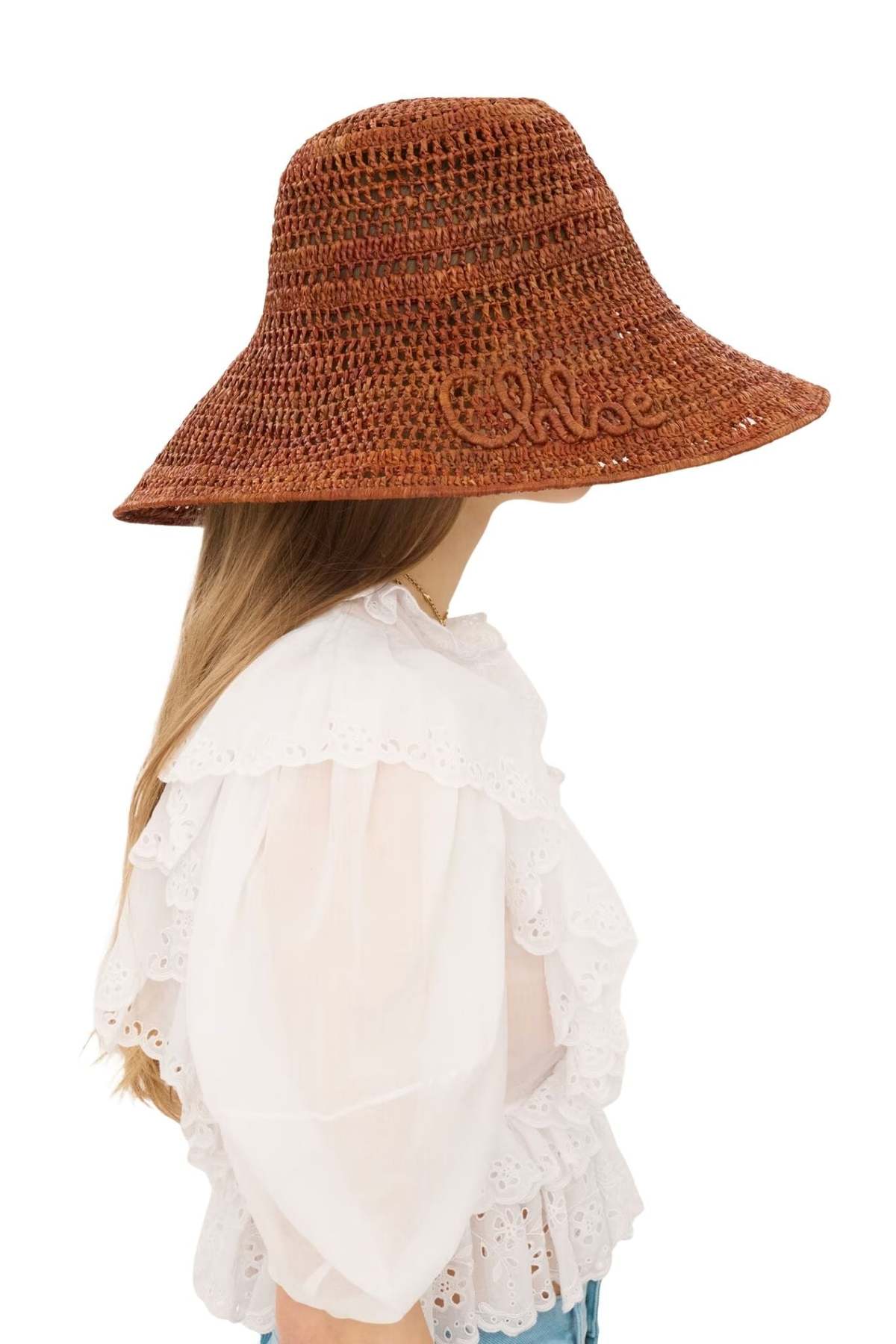 Chloé Capeline Raffia Hat - Clay Brown - Image 4 of 5
