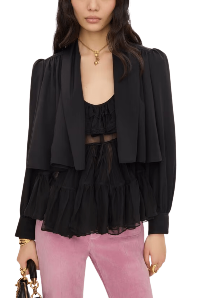 Chlo Jacket in Viscose Faille - Black