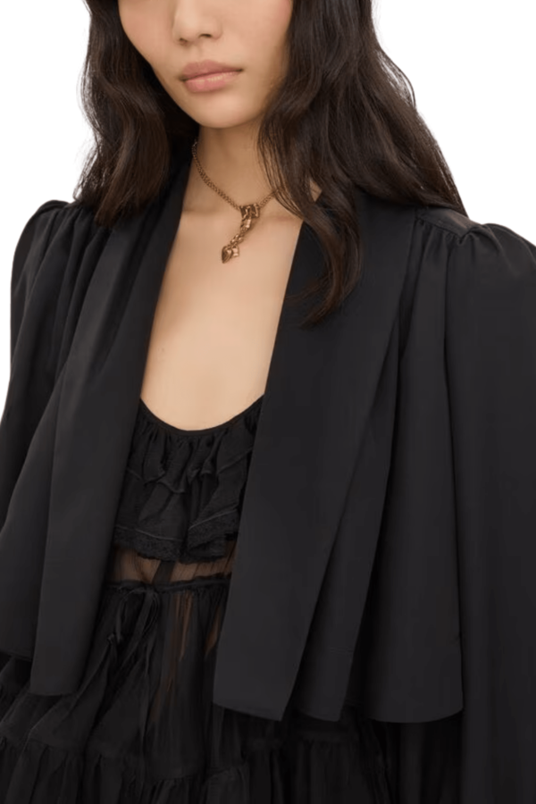 Chlo Jacket in Viscose Faille - Black