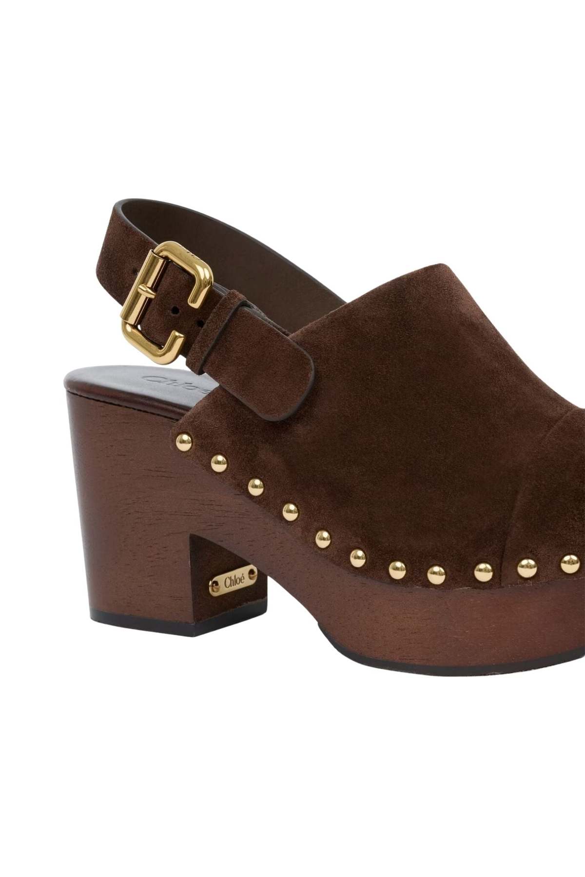 Chloé Jeannette Clogs - Chocolate Brown - Image 5 of 6