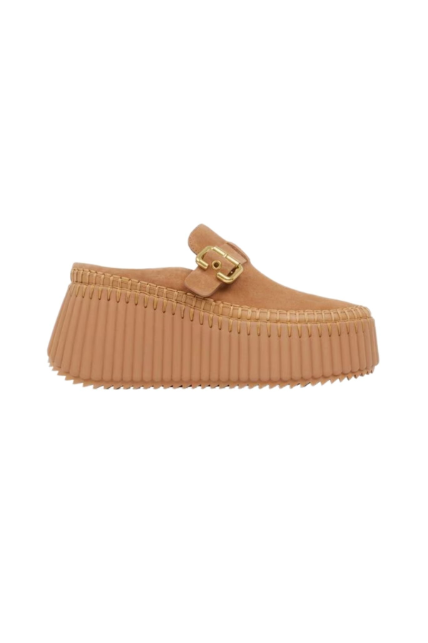 Chloé Nama Wedge Mules - Pottery Brown