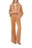 Chloé Wide-Leg Velvet Jersey Tracksuit Pants - Smoked Ochre - Thumbnail 2